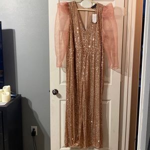 ELOQUII wide leg sequin jumpsuit